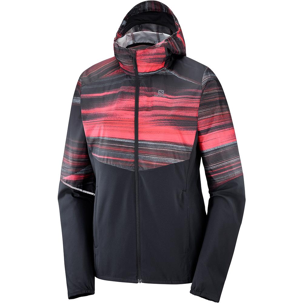 Kurtki Damskie Salomon AGILE FZ HOODIE W - Czarne - Polska (317-MEXLJS)